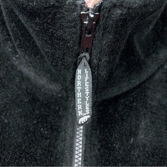 VGT Northern Lifestyles Jacket Mens Medium Red Black Fleece Full Zip Wolf - Picture 5 of 14